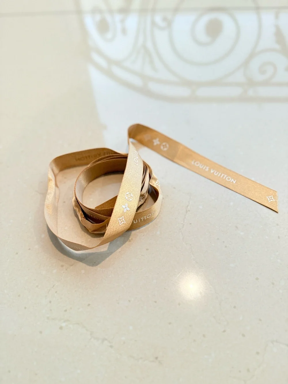 Louis Vuitton Gold Gift Ribbon  (53”)